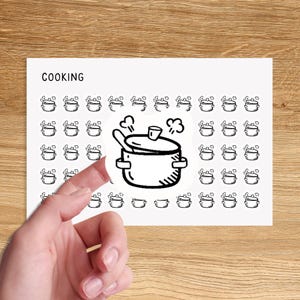 COOKING Mini Icon Stickers / Minimal Functional Planner Stickers / Minimalist Stickers