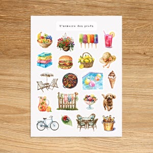 POOL PARTY Summer Sticker Sheet, Cozy Summer Cottage Sticker, Nautical Beach Life Sticker
