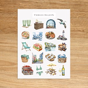 COASTAL Maritime Beach House Sticker Sheet, Cozy Summer Cottage Sticker, Nautical Beach Life Sticker