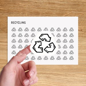 RECYCLE SIGN Mini Icon Stickers for Planner / Household Icon Stickers / Cleaning Minimal Planner Stickers / Chores Icon Stickers