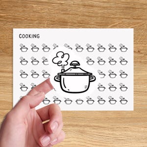 COOKING Mini Icon Stickers / Meal Minimal Functional Planner Stickers / Minimalist Stickers
