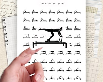Pilates Planner Stickers, Workout Routine Icons, Fitness Planner Stickers, Pilates Tracker Sticker Sheet, Gym Routine