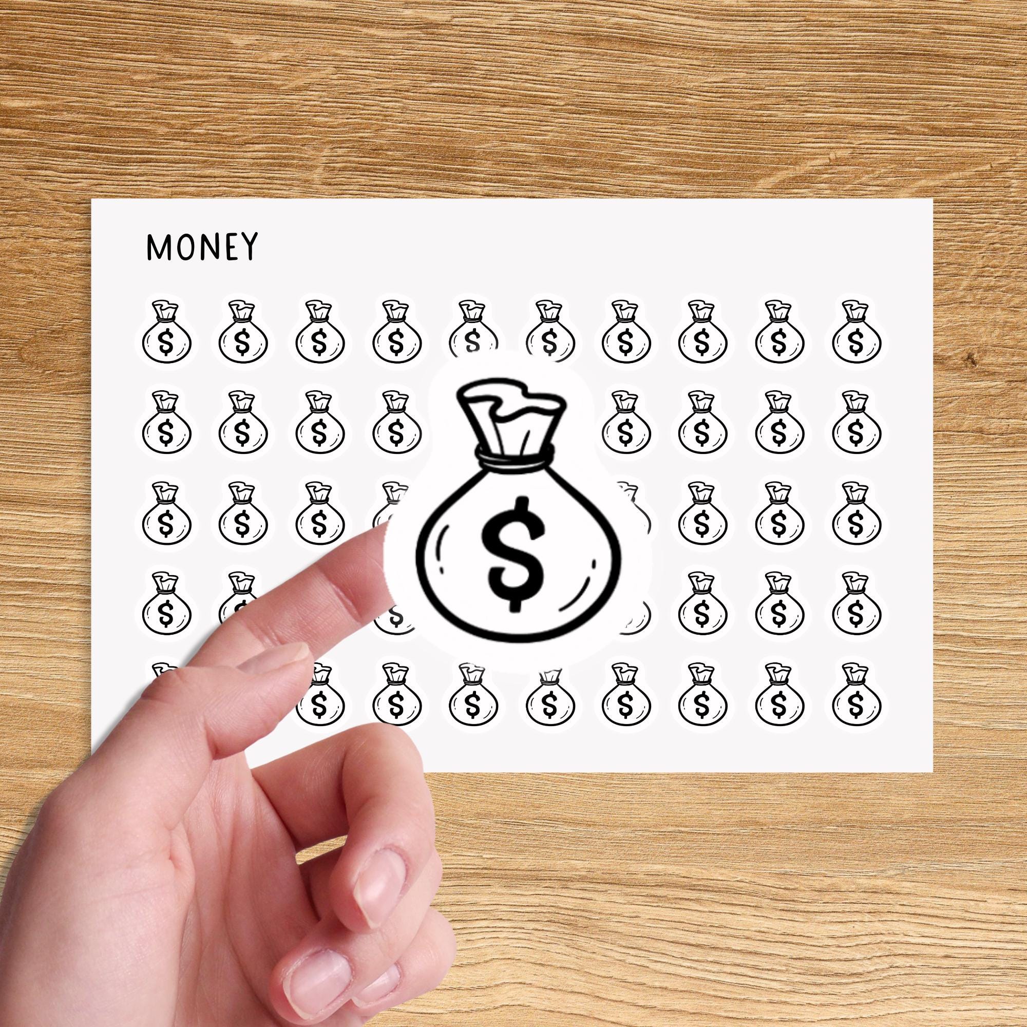 MONEY Mini Icon Stickers for Planner / Dollar Icon Stickers / Finance ...