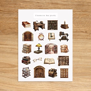 BOOKS Theme Sticker Sheet / Reading Time Stickers / Decorative Stickers for Planner & Journal
