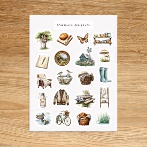 COTTAGECORE Countryside Cozy Stickers, Rustic Cottage Stickers, Cozy Hygge Cute Planner Stickers