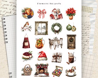 Christmas Planner Stickers, Holiday Journal Stickers, Winter Scrapbook Stickers, Christmas Deco Stickers, Seasonal Planner Accessories
