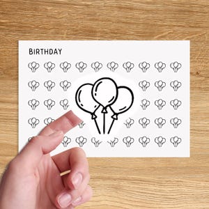 BIRTHDAY BALLOON Mini Icon Stickers / Minimal Functional Planner Stickers / Minimalist Stickers