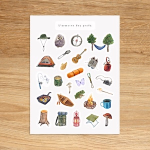 CAMPING Theme Sticker Sheet / Outdoor Planner & Journal Sticker Sheet