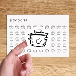 SLOW COOKER Mini Icon Stickers / Cooking Mini Stickers / Minimal Functional Planner Stickers / Minimalist Stickers