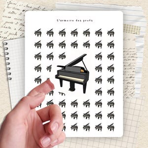 Muziekplannerstickers, pianostickers, pianolesstickers, oefenstickers, muziekplannerstickers, mini-pictogrammenvel