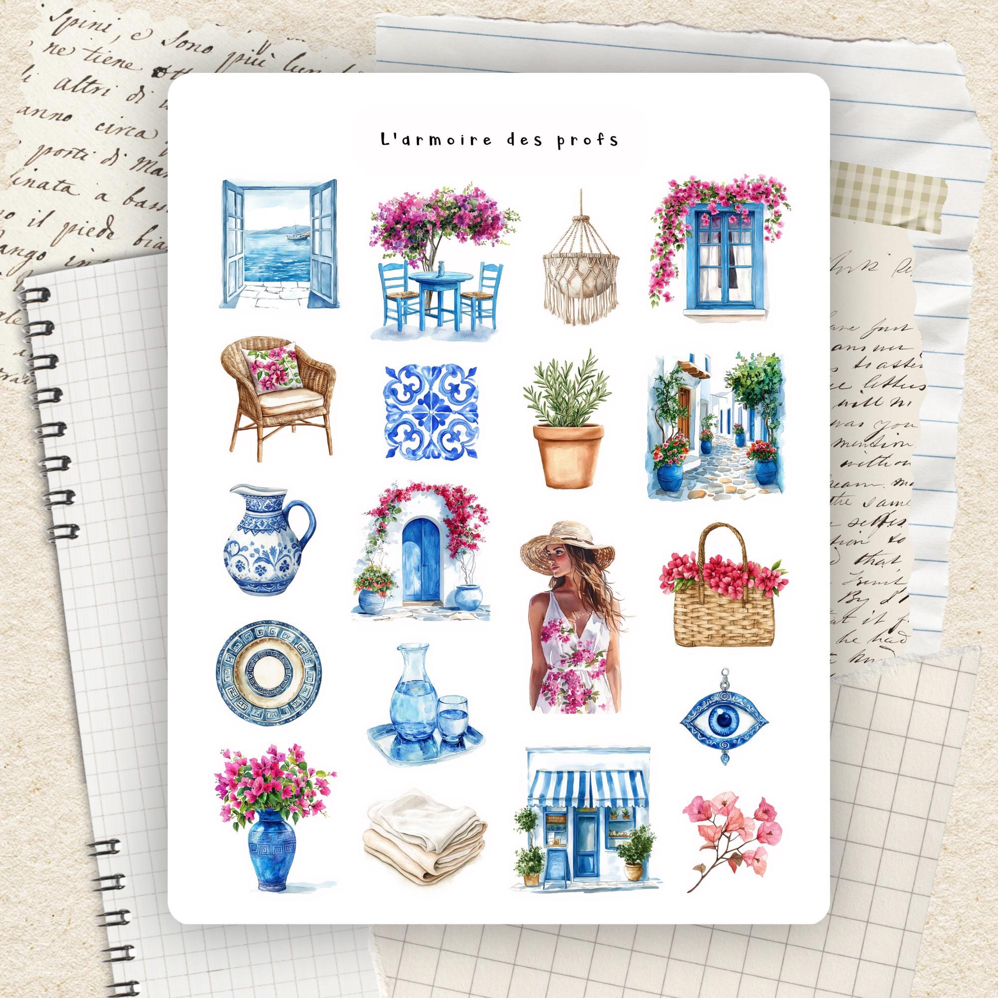 Greece Sticker Bundle, Travel Stickers, Greek Stickers, Vacation ...