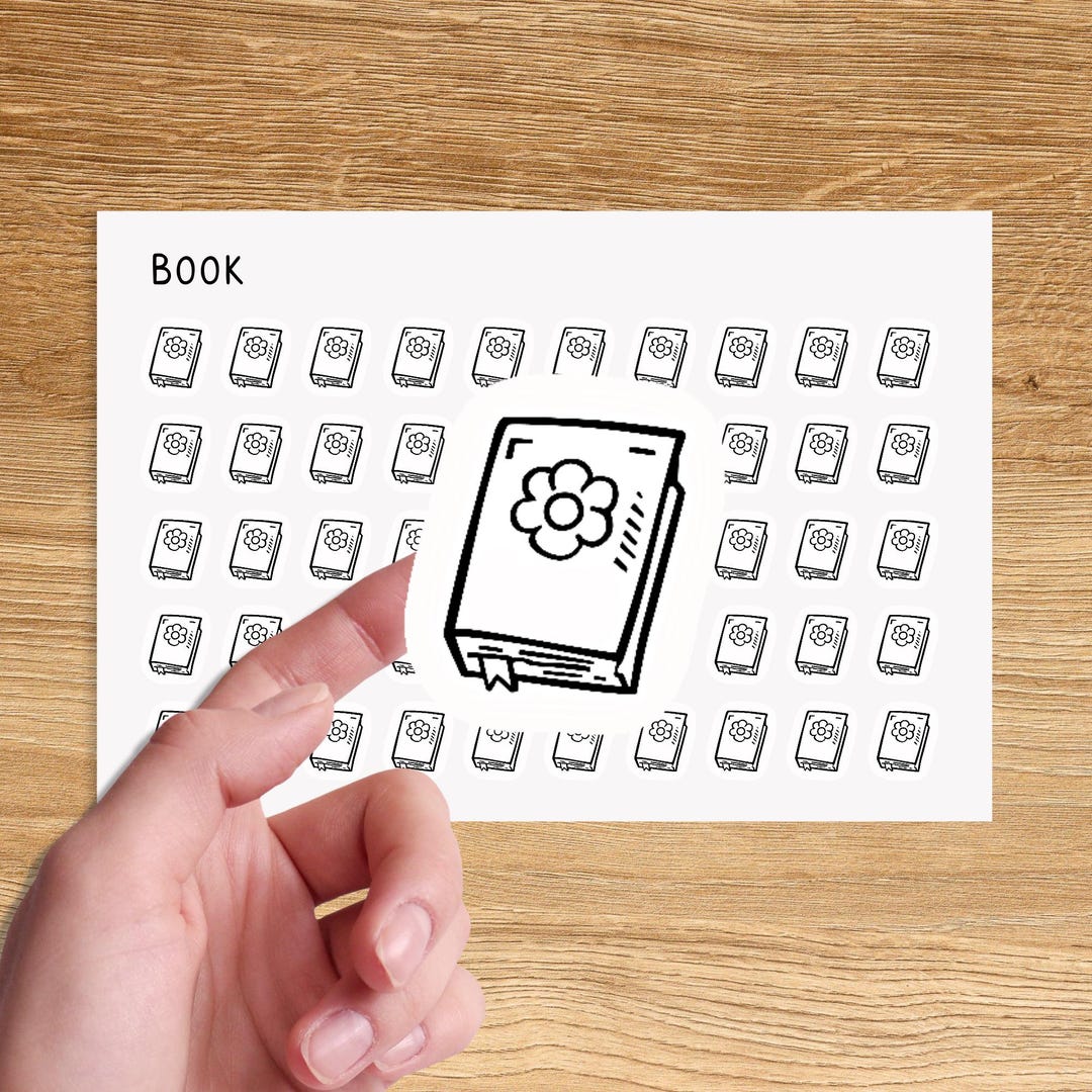 BOOK Mini Icon Stickers / Minimal Functional Planner Stickers ...