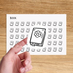BOOK Mini Icon Stickers / Minimal Functional Planner Stickers / Minimalist Stickers