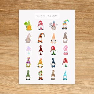 GNOMES Stickers for Planner Journal Scrapbooking Notebook, Yearly Holidays Stickers, Celebration Holidays Calendar Stickers