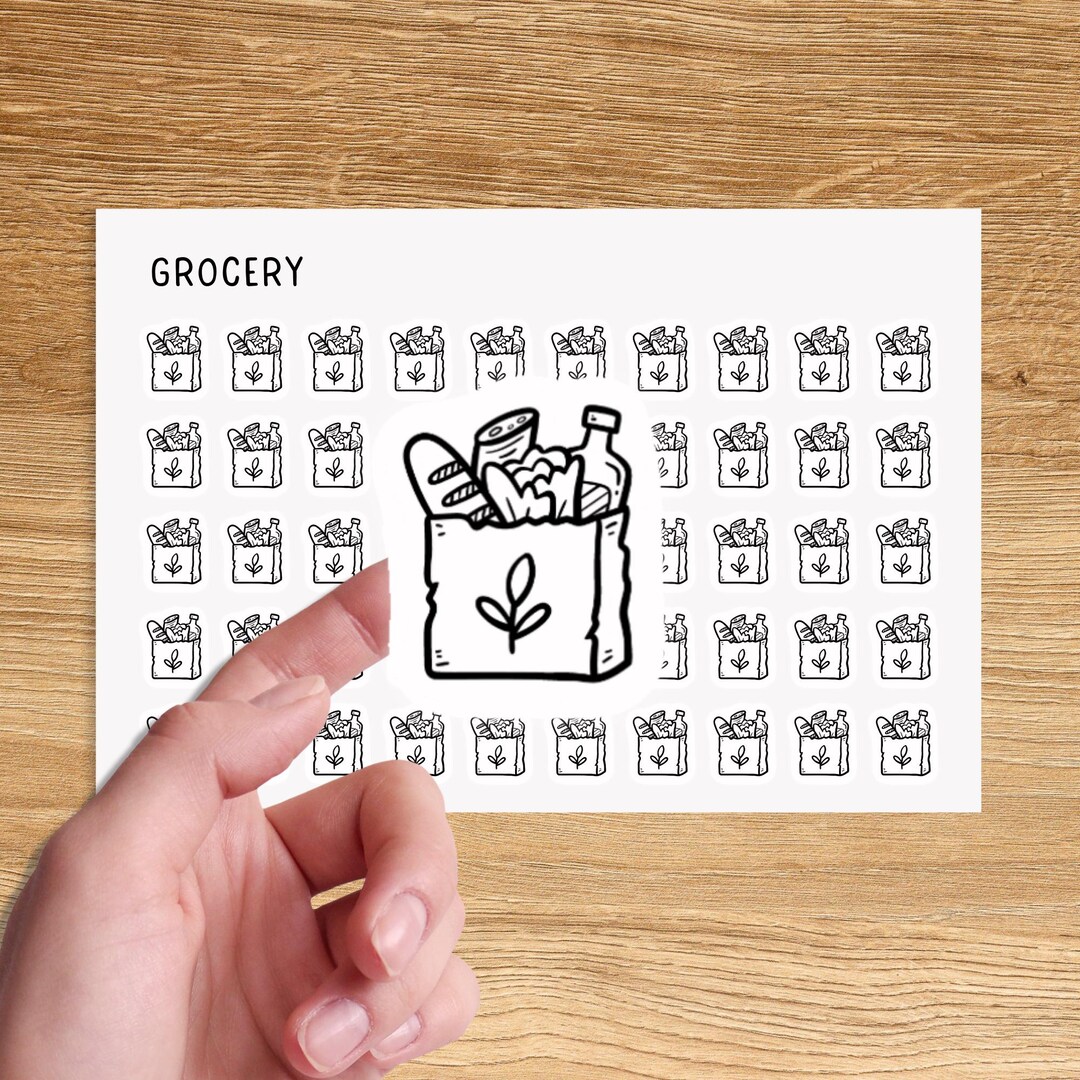 GROCERY Mini Icon Stickers / Errands Minimal Functional Planner ...