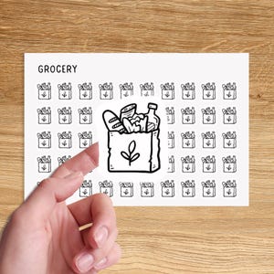 COMESTIBLES Mini pegatinas de iconos / Diligencias Pegatinas de planificador funcional mínimo / Pegatinas de planificador de iconos de tareas