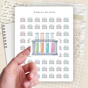 Stickers voor wetenschapsplanners, laboratoriumstickers, scheikunde-pictogrammen, stickers voor schoolplanners