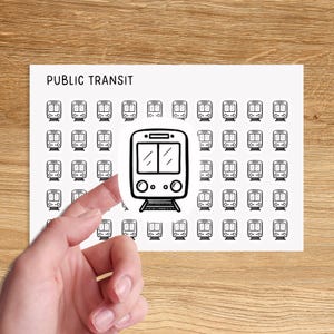 プランナー用電車ミニアイコンステッカー / 交通機関アイコンステッカー / ミニマルプランナー用公共交通機関ステッカー