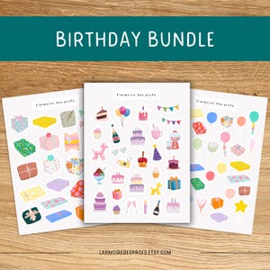 BIRTHDAY Theme Stickers for Planner / Birthday Planner Stickers / Celebration Stickers