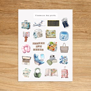 TRAVEL Stickervel / Vakantieplanner Stickers / Junk Journal Stickers