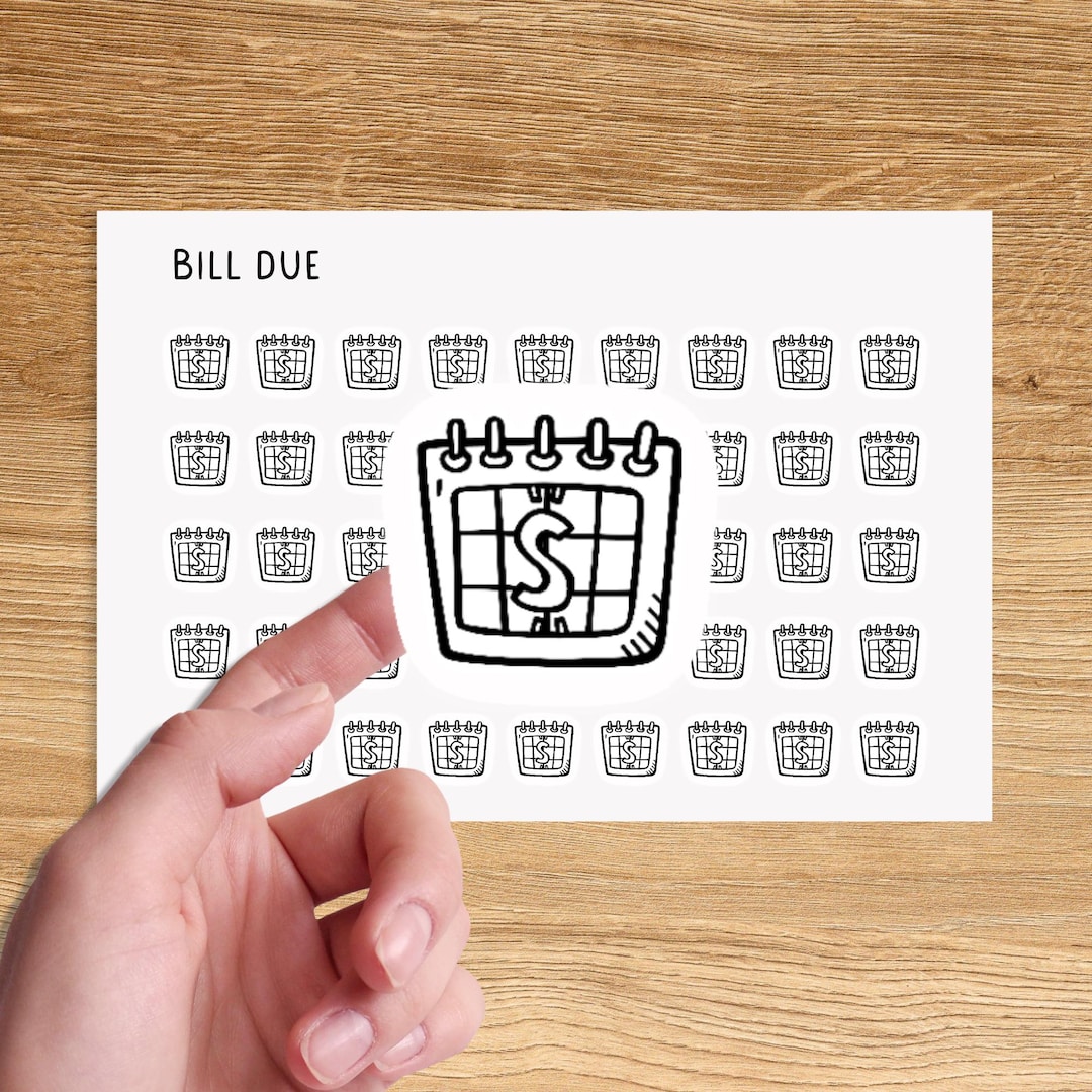 BILL DUE Mini Icon Stickers for Planner / Pay Day Icon Stickers ...