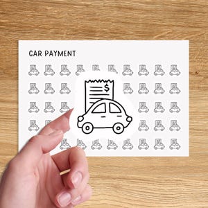 AUTOBETALING Mini Icon Stickers voor Planner / Bill Due Icon Stickers / Budget Stickers voor Minimal Planner