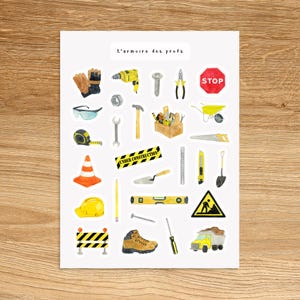 CONSTRUCTION Stickers for Planners Journals and Notebooks, Profession Stickers, Renovation Decorative Planner Stickers