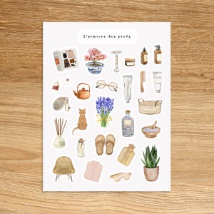 COZY Theme Sticker Sheet / Spa Planner Stickers / Planner & Journal Sticker Sheet