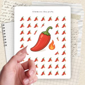 Spicy Pepper Planner Stickers, Hot Pepper Food Stickers, Spicy Mood Planner Icons, Cute Chili Pepper Stickers, Smut Stickers