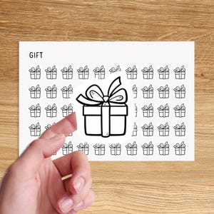 GIFT Mini Icon Stickers / Minimal Functional Planner Stickers / Minimalist Stickers