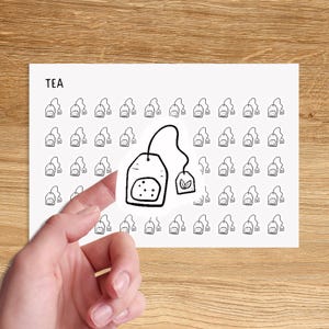 TEA BAG Mini Icon Stickers / Tea Minimal Functional Planner Stickers / Minimalist Stickers / Small Icon Stickers
