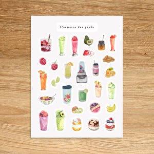 SMOOTHIE Sticker Sheet / Food Sticker Sheet / Breakfast Planner & Journal Sticker Sheet