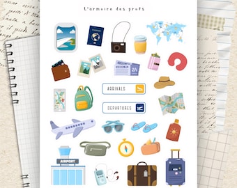 Travel Planner Stickers, Vacation Holiday Planner Stickers, Wanderlust Journal Stickers, Adventure Junk Journal