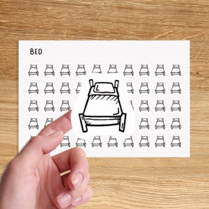 BED Mini Icon Stickers / Me Time Self-Care Minimal Functional Planner Stickers / Sleeping and Resting Minimalist Stickers