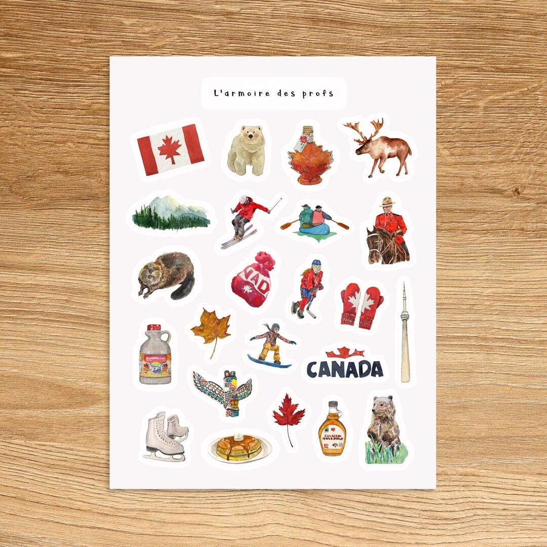 CANADA Theme Sticker Sheet / Canadian Planner Stickers / Decorative ...