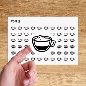 COFFEE Mini Icon Stickers / Minimal Functional Planner Stickers / Minimalist Stickers / Small Icon Stickers