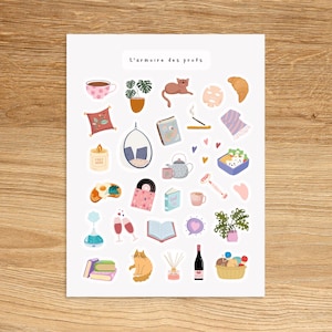 COZY Theme Sticker Sheet / Hygge Planner Stickers / At Home Planner & Journal Sticker Sheet