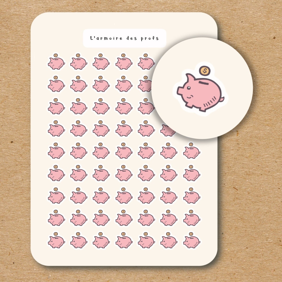 Coin Sticker Bank PIGGY BANK Icon Stickers / Money Icon Planner Stickers / - Etsy Israel