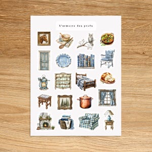 COTTAGECORE Countryside Stickers, Rustic Cottage Stickers, Cozy Hygge Cute Planner Stickers