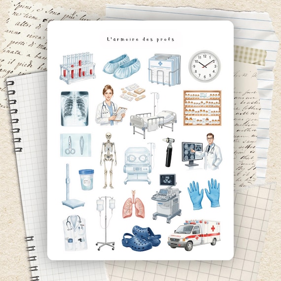 Nurse Planner Stickers, Medical Sticker Sheet, Healthcare Hospital Stickers, Doctor Nurse Planner, Clinical Work Stickers