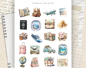 Travel Planner Stickers, Vacation Holiday Planner Stickers, Wanderlust Journal Stickers, Adventure Junk Journal