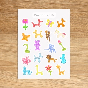 BALLOONS Planner Stickers,  Colorful Balloon, Festive Air Balloon, Fair Circus Balloon, Clown Balloon Stickers, Decor Scrapbook Journal