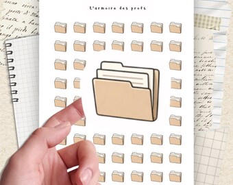 File Folder Planner Stickers, Office Icon Stickers, Work Planner Stickers, Admin Planner Stickers