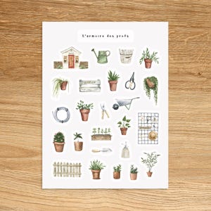GARDEN Theme Sticker Sheet, Gardening Flowers Planner Stickers, Spring Cottage Home Vegetables Stickers for Planner & Journal Sticker Sheet