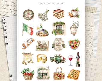Reisstickers, stickers voor je vakantieplanner in Italië, stickers voor je reisdagboek, stickers voor het plannen van een avontuurlijke reis, scrapbookstickers