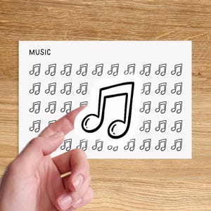 MUSIC Mini Icon Stickers / Me Time Minimal Functional Planner Stickers / Hobbies Minimalist Stickers