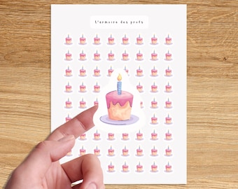 BIRTHDAY CAKE Icon Stickers for Planner / Birthday Planner Stickers / Cake Icon Stickers