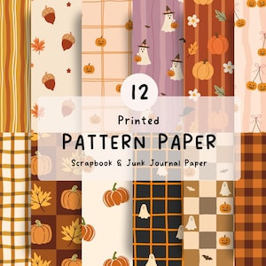 Halloween Scrapbook Paper, Spooky Printed Pattern Paper for Junk Journals & Crafts