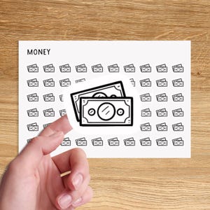 GELDSCHEIN Mini-Icon-Aufkleber für Planer / Dollar-Icon-Aufkleber / Finanzen Minimal-Icon-Aufkleber