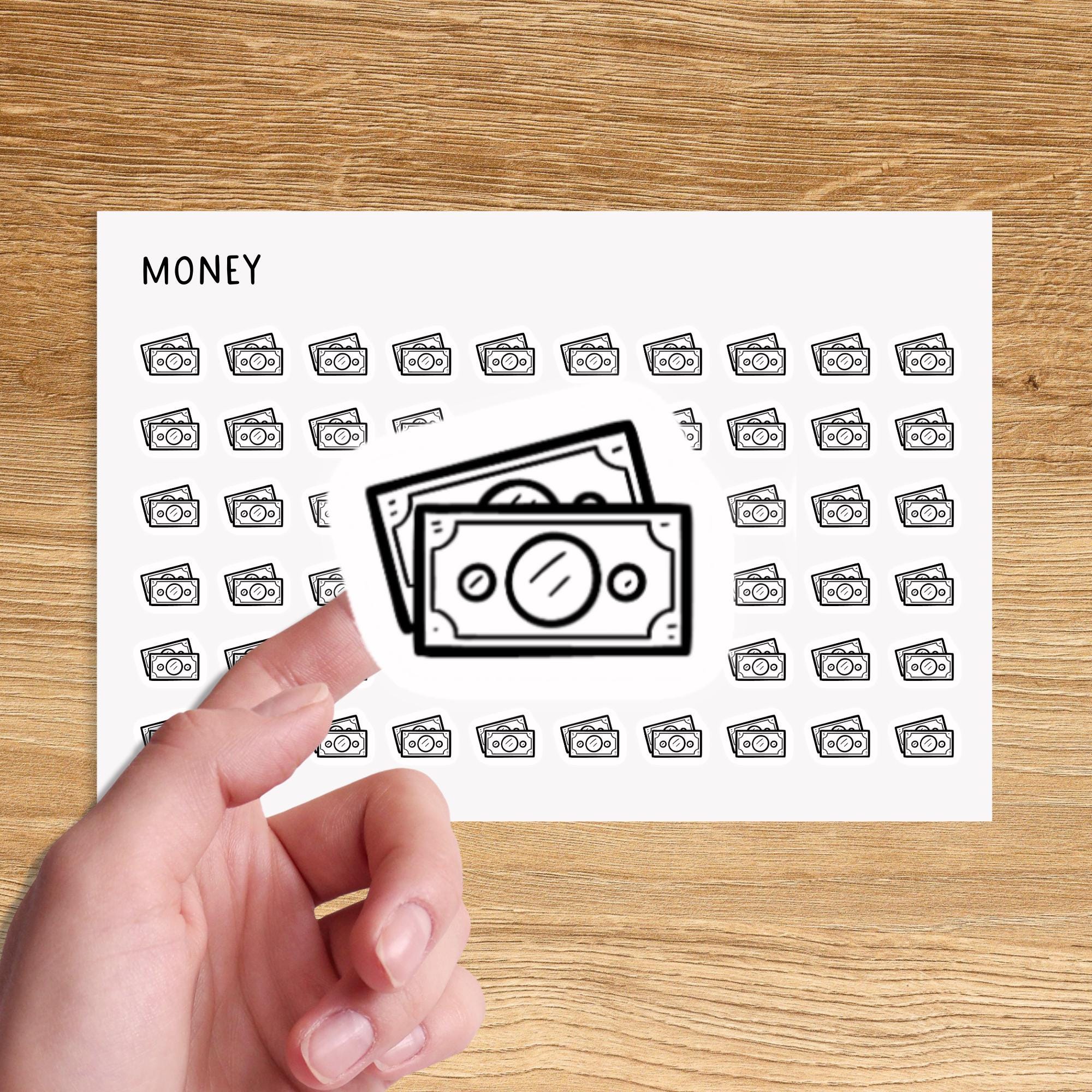 MONEY BILL Mini Icon Stickers for Planner / Dollar Icon Stickers / Finance Minimal Icon Stickers